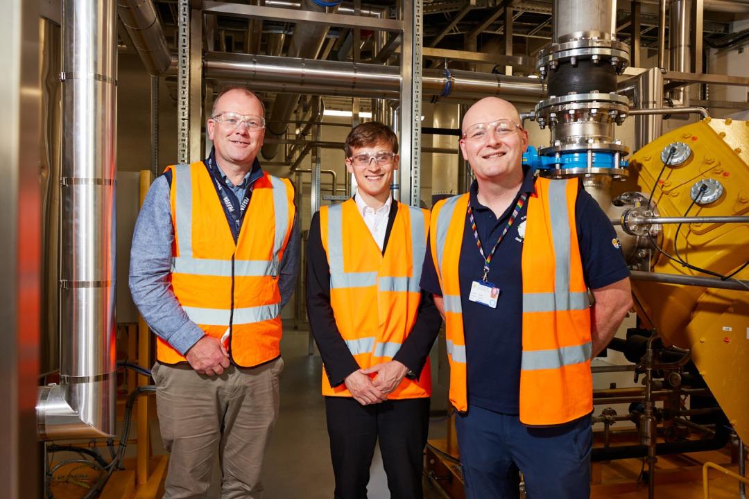 L-R: Fraser Thomson, operations director for Western Europe at Molson Coors, Keir Mather MP, and Stephen Moore, director of the Molson Coors brewery in Tadcaster
