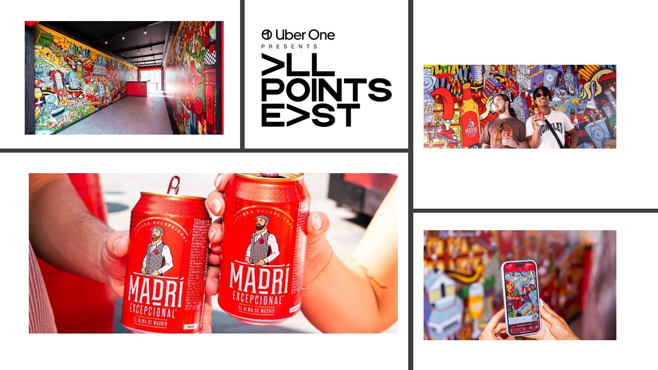 A collage of brand imagery alongside the all points east logo