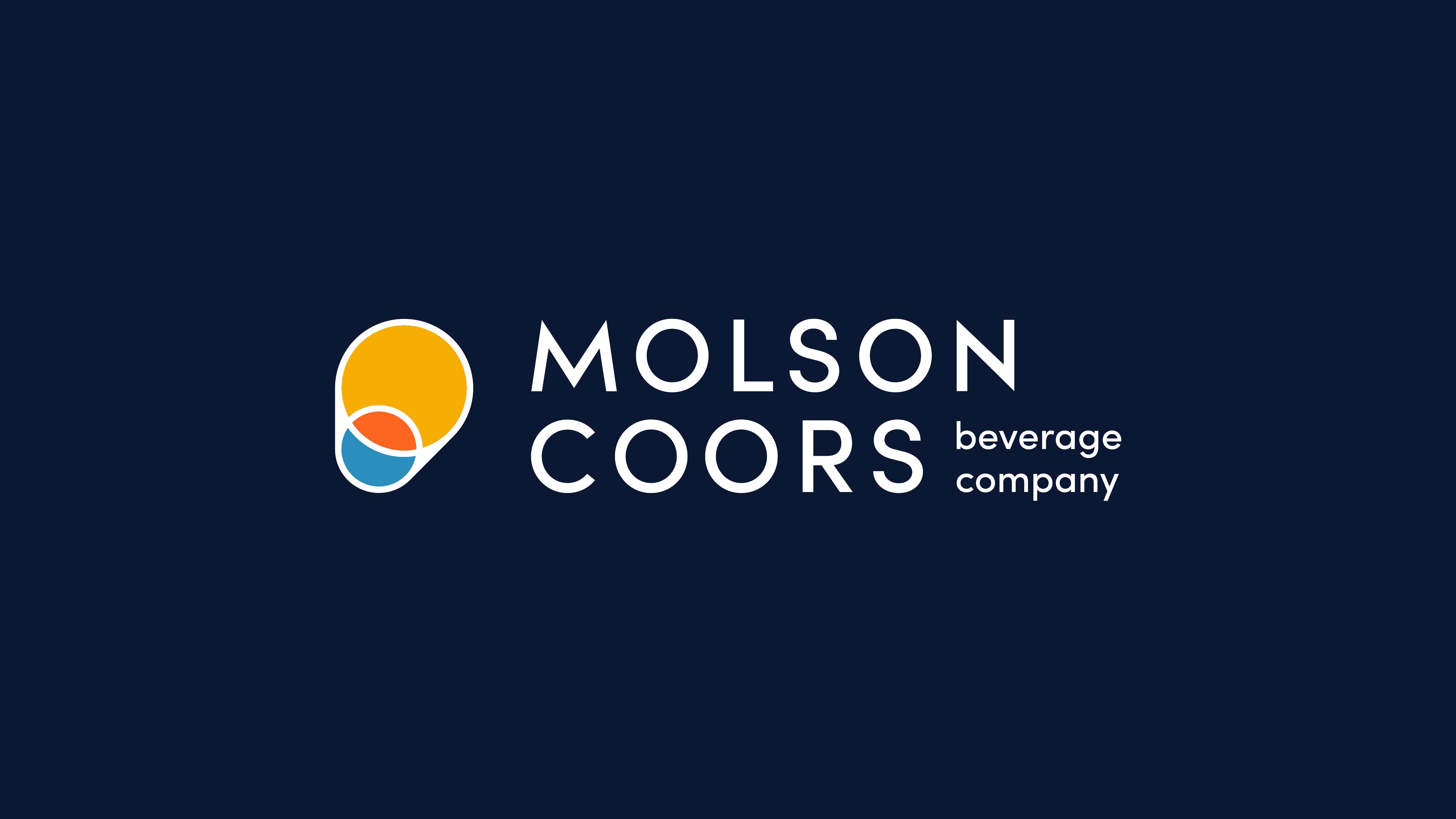 Molson Coors logo on a navy background